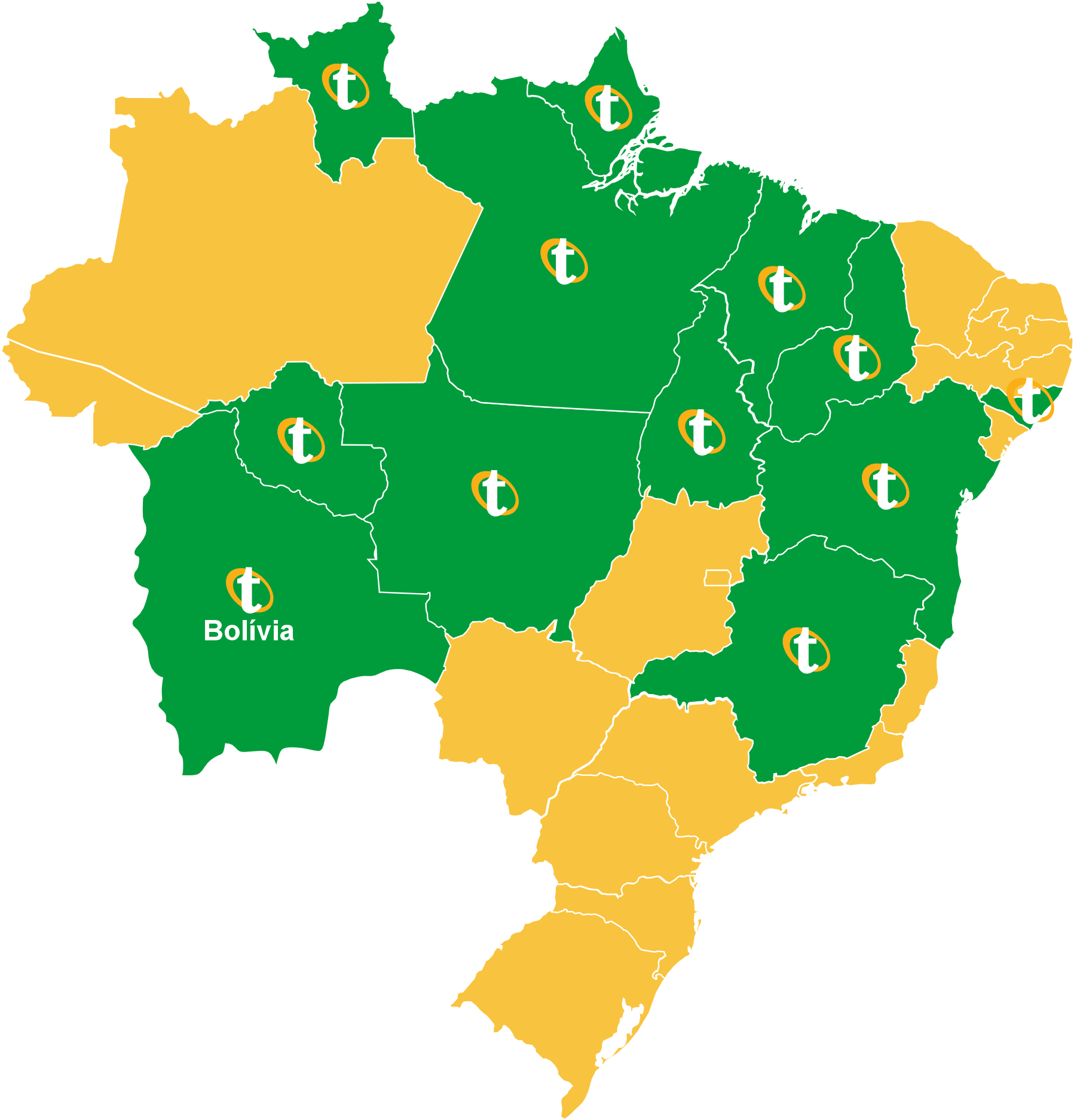 Mapa de Atuação no Brasil